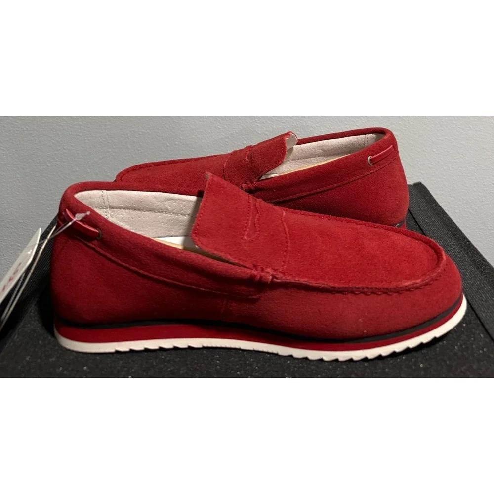 SWIMS Kristin Red Penny Loafers Slip On Moccasins Boat/Deck Shoes Mens 6.5 NEW